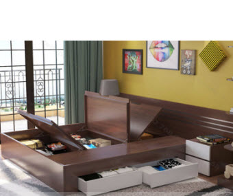 Giường hộp liền táp gỗ công nghiệp MDF