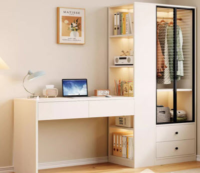 Bàn làm việc kết hợp tủ quần áo đẹp