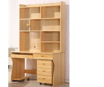 Bàn học giá sách gỗ cao su có hộc rời