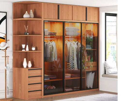 Tủ quần áo lùa cánh kính đẹp
