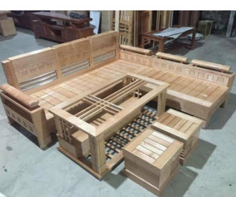 Sofa gô Sồi thiết kế tối giản